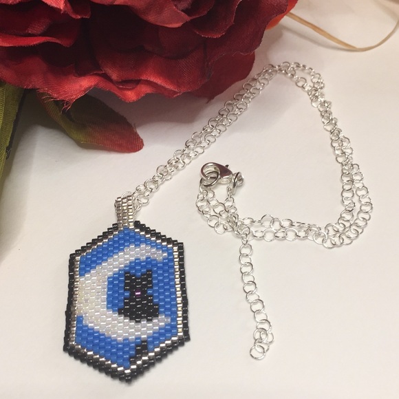 Cat & the Moon Necklace & Earring set - Picture 5 of 5